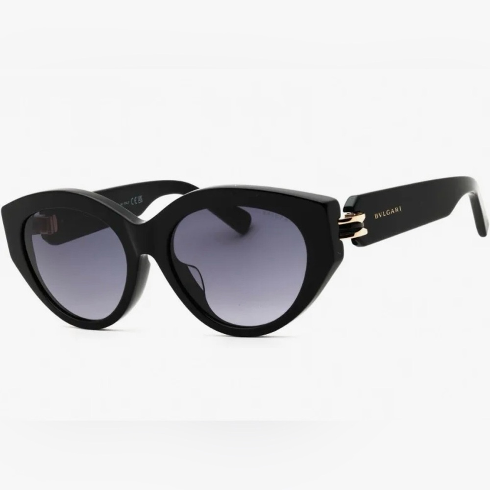 Bvlgari Black Cat-Eye Sunglasses with Smoke Gradient Lens (NWT)